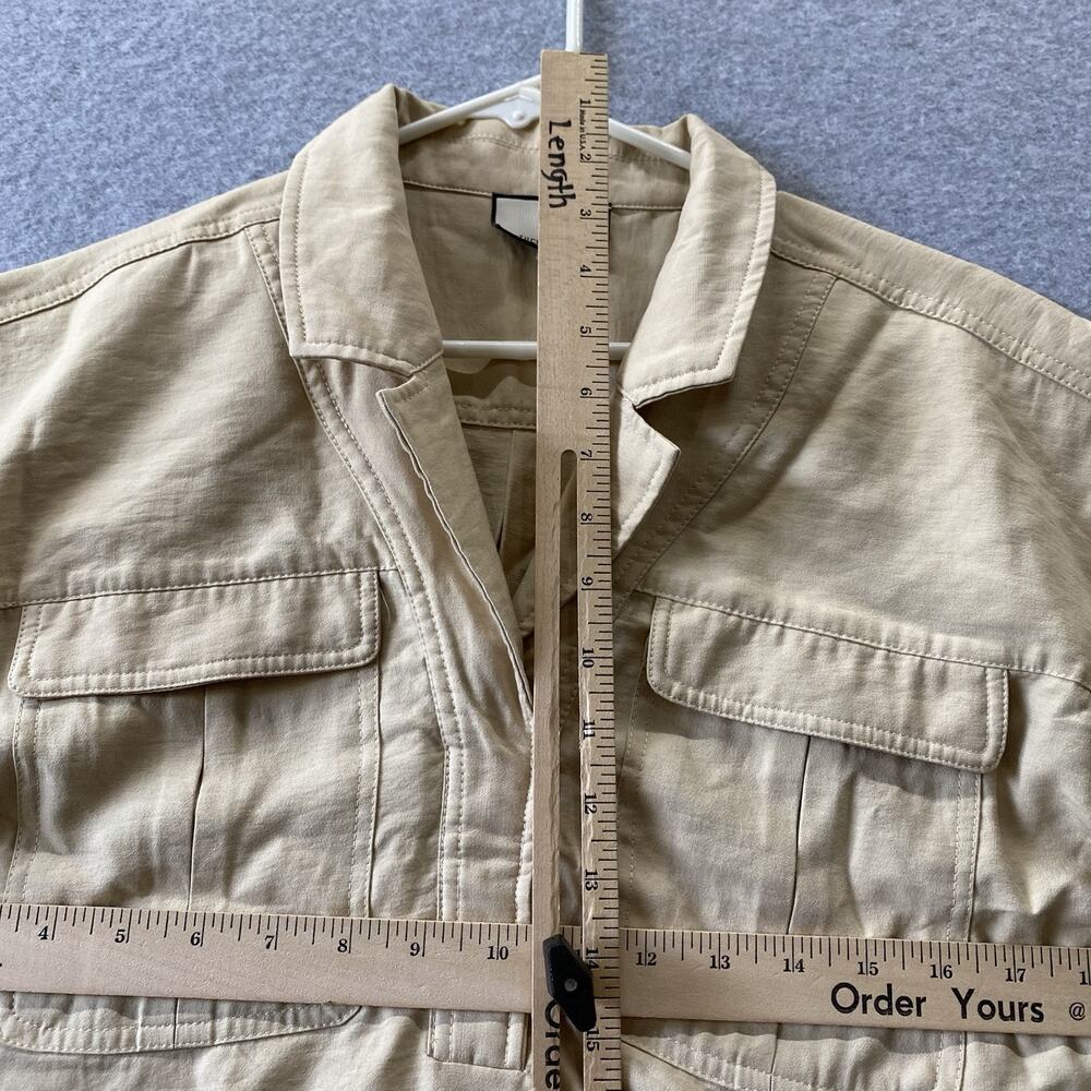 Tuckernuck Khaki Scottie shirt Beige Utility Safari Popover Top Pockets Boxy S - Picture 7 of 10